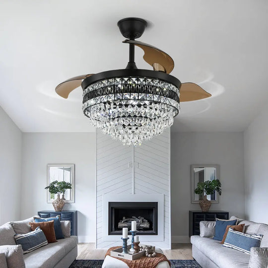 Veronica Fan – Crystal Black Chandelier LED Smart Ceiling Fan