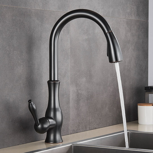 Black Kitchen Faucets Pull Out Kitchen Sink Mixer Tap Single Lever Water Mixer Tap Crane For Kitchen 360 Rotation Mixer