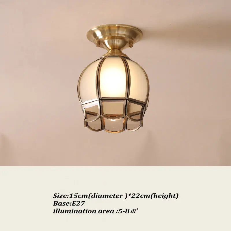 Retro Nordic Flower Ceiling Lamp with Luxury Gold Copper Finish