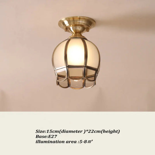 Retro Nordic Flower Ceiling Lamp with Luxury Gold Copper Finish