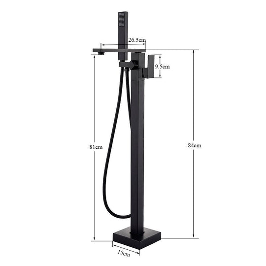 Bathroom Bathtub Faucet Black Flooring Standing Single Handle Cold and Hot Water Mixer Tap Crane Bath Shower Faucets