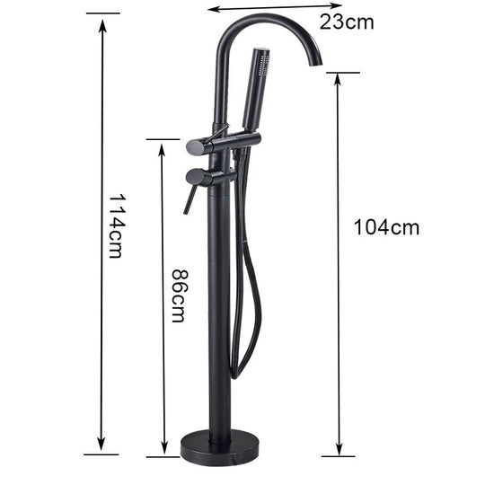 Floor Mounted Chrome Bath Tub Faucet Clawfoot Free Standing Bath Mixer Tap with Handshower Single Lever Bathtub Faucet