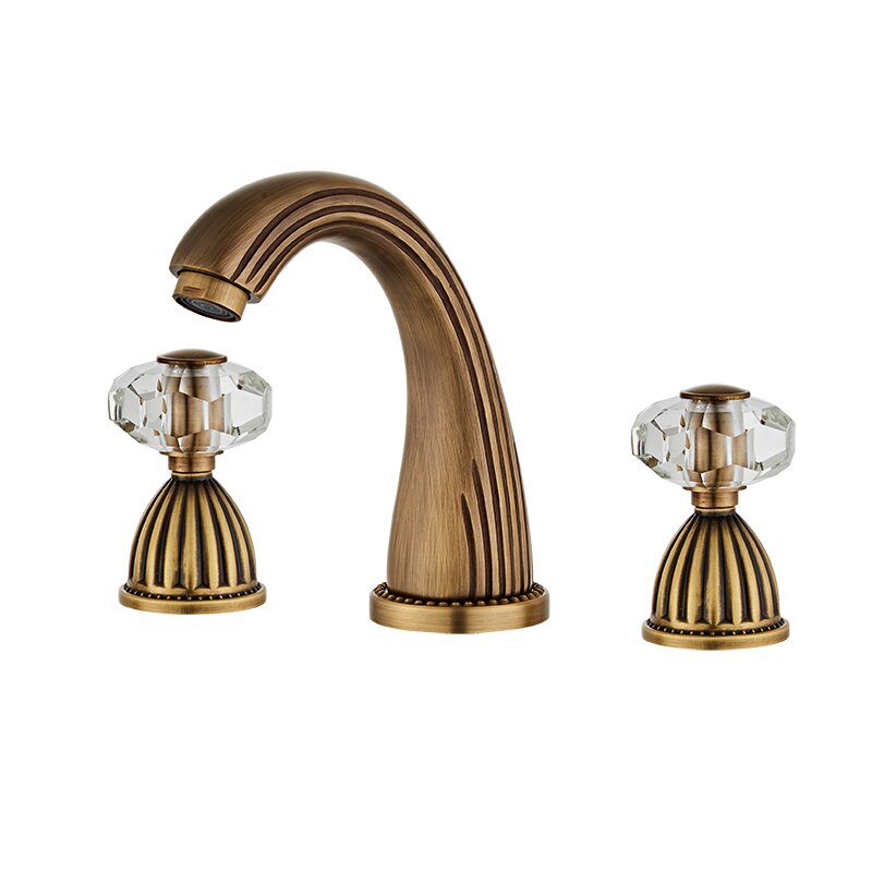 Basin Faucet Antique Bronze Bathroom Sink Faucet 3 Hole Widespread Gold/Black/Chrome Basin Mixer Hot And Cold Water Tap New