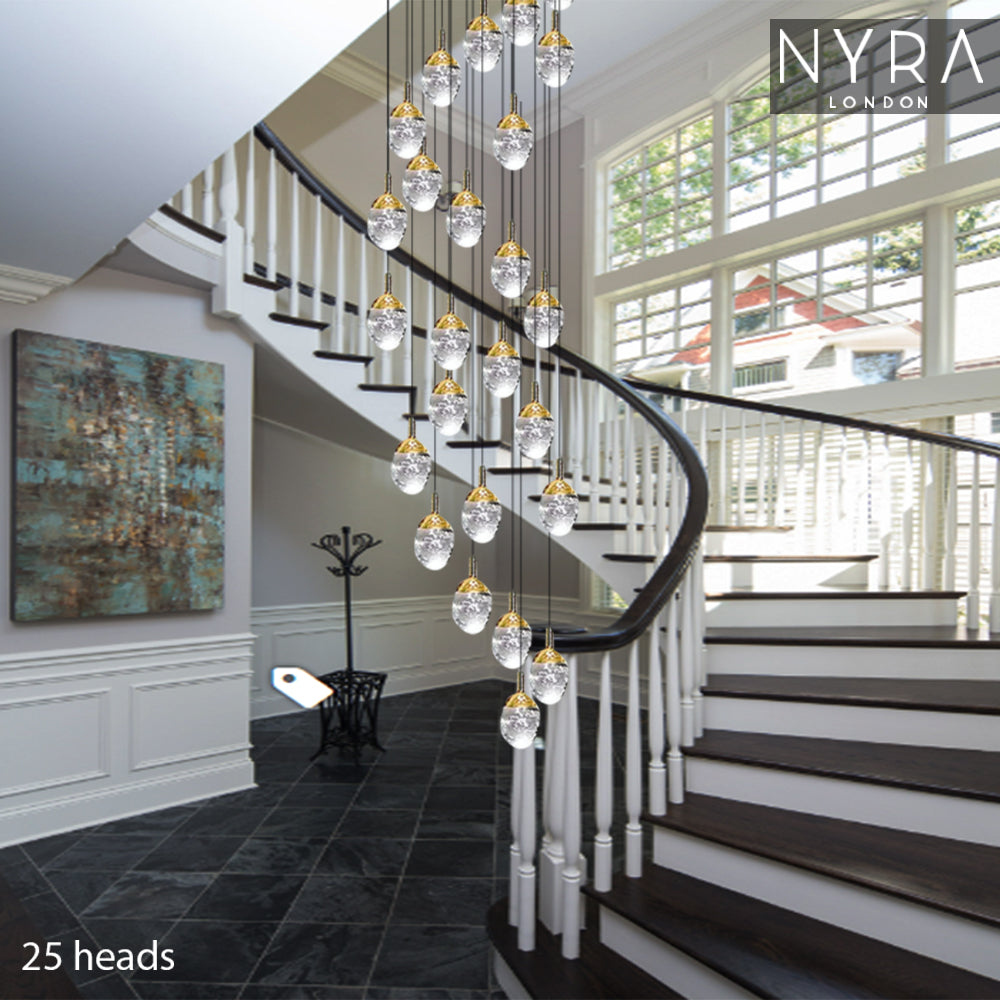 Brittany Water Drop Staircase Chandelier - Illuminate with Elegance and Versatile Charm