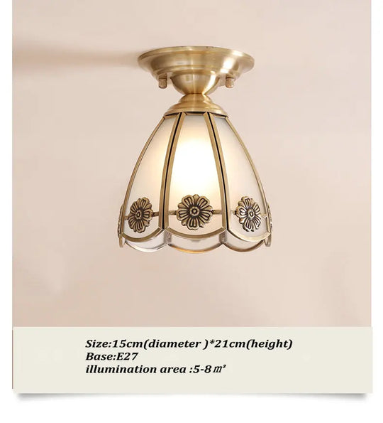 Retro Nordic Flower Ceiling Lamp with Luxury Gold Copper Finish