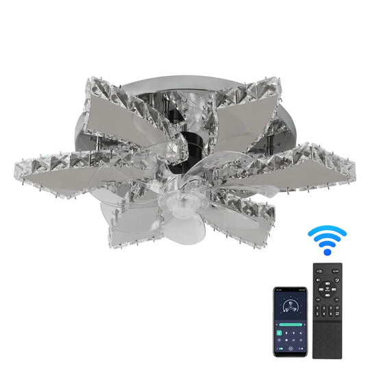 Isabella 7-Blade Smart LED Crystal Ceiling Fan