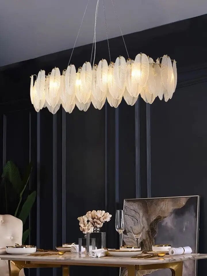 Yliana Feather Glass Ceiling Chandelier