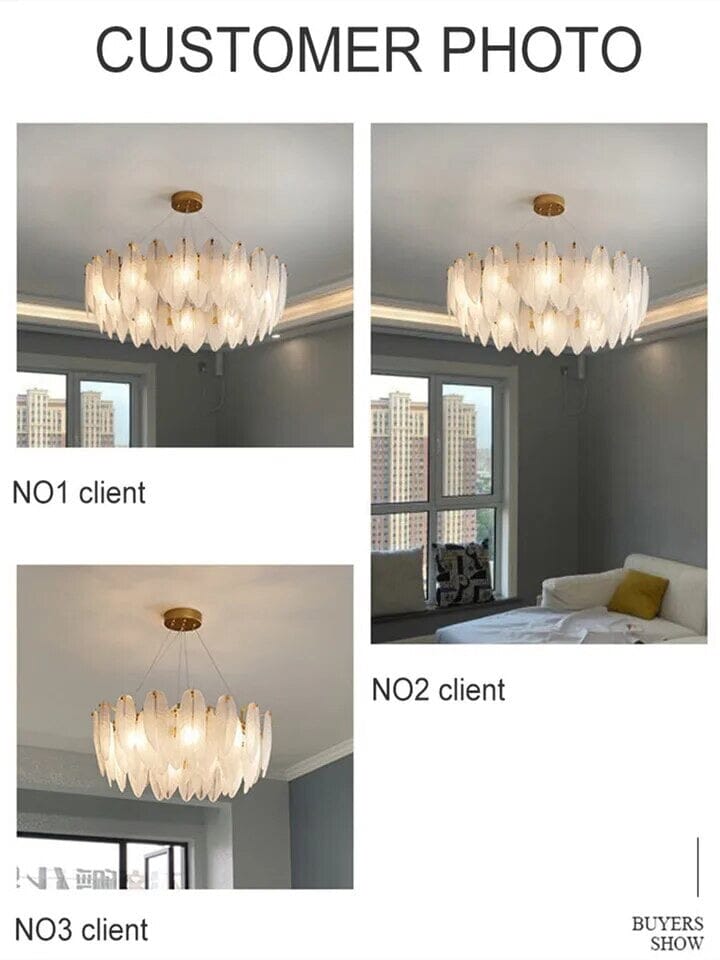 Yliana Feather Glass Ceiling Chandelier