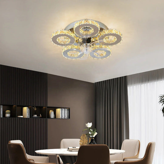 Elara Crystal Nico Ceiling Fan with LED Lights - Stylish & Functional Decor