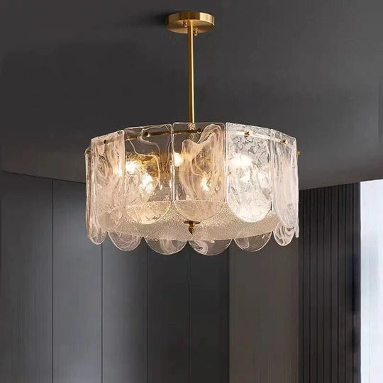 Ginevra Strand Gold LED Marble Crystal Glass Chandelier