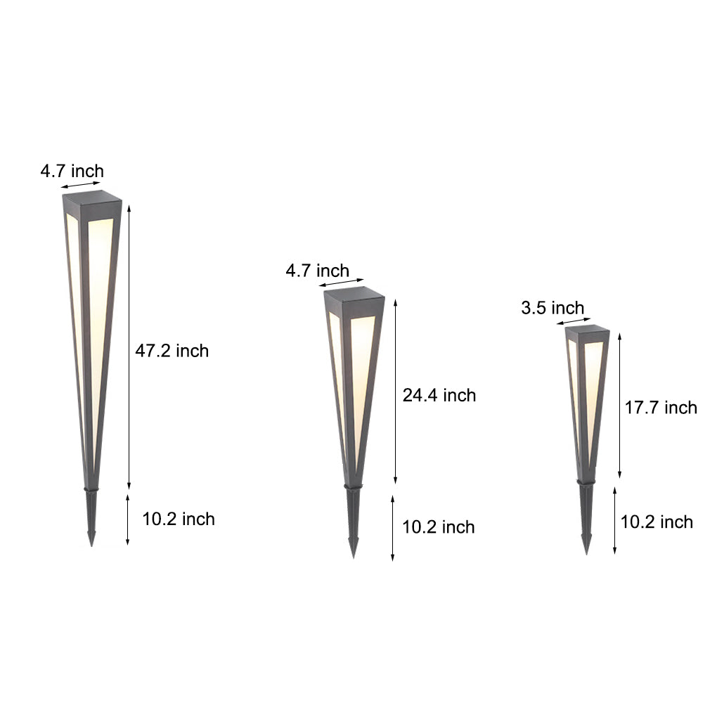 Adjustable RGB Solar LED Pathway Light with Square Top and Conical Base