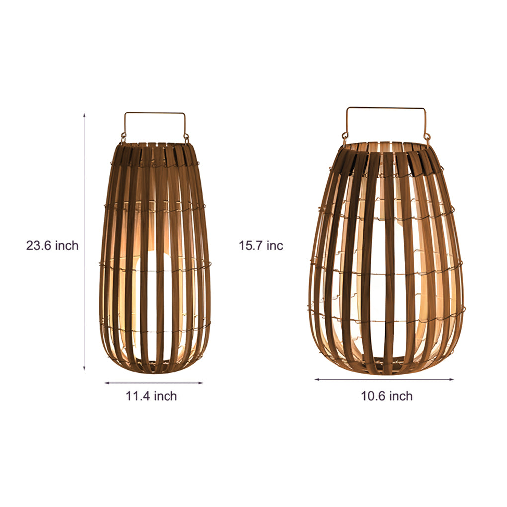 Rattan Portable Lantern LED Waterproof Solar Outdoor Garden Light