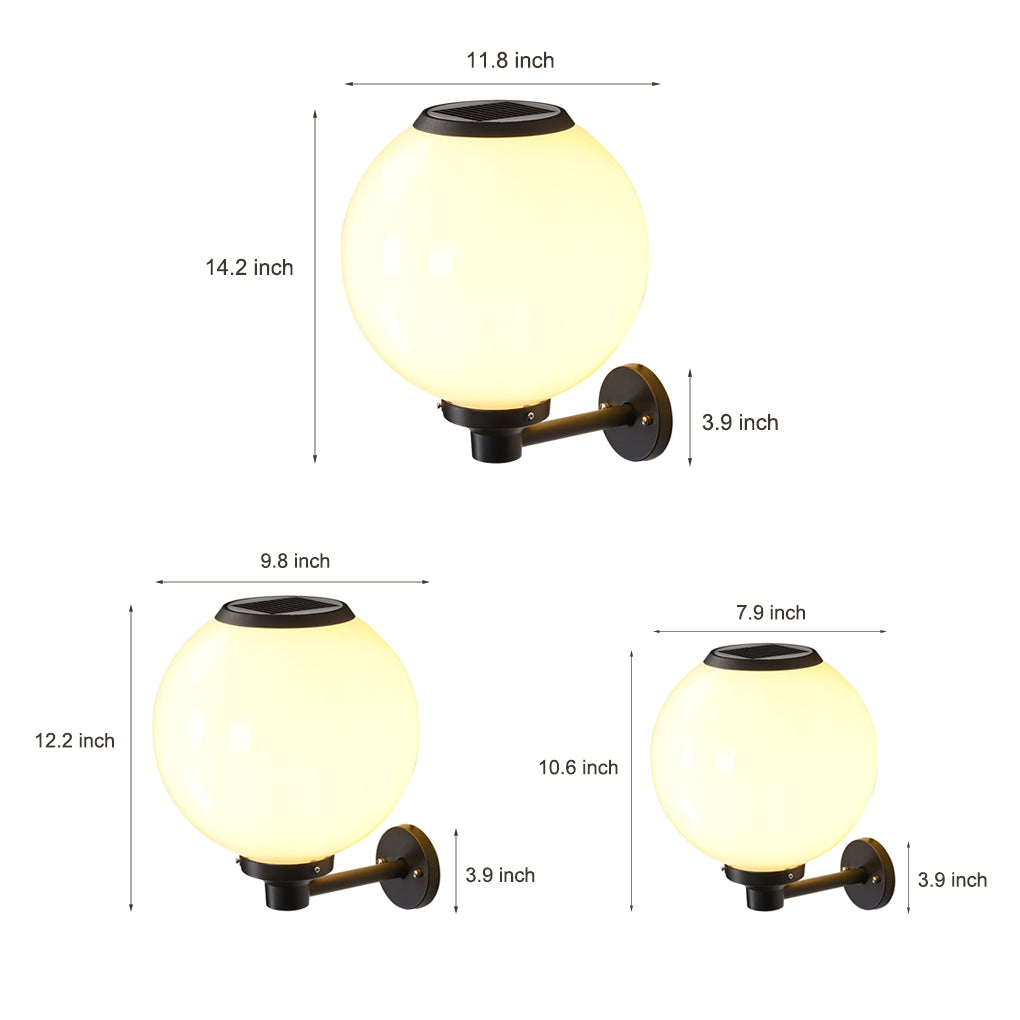 Round Three Step Dimming LED Solar Wall Lights – Waterproof Outdoor Lamp