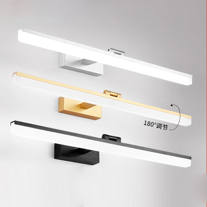 Linear LED Bathroom Vanity Sconce with Acrylic Diffuser - Simple Metal Design