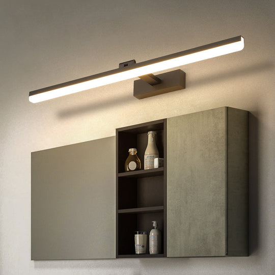 Linear LED Bathroom Vanity Sconce with Acrylic Diffuser - Simple Metal Design