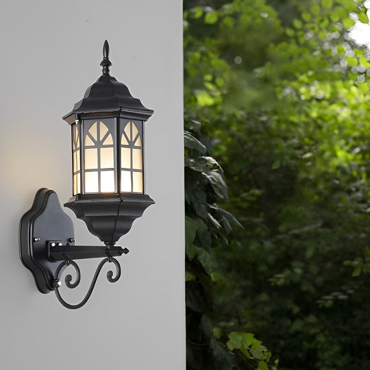 Retro Waterproof Dimmable Solar Wall Lamp with Remote Outdoor Sconce