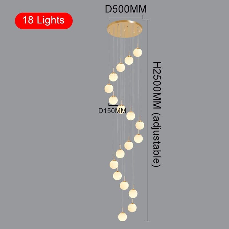 Gemma Staircase Chandelier – Illuminate with Warm, Inviting Light