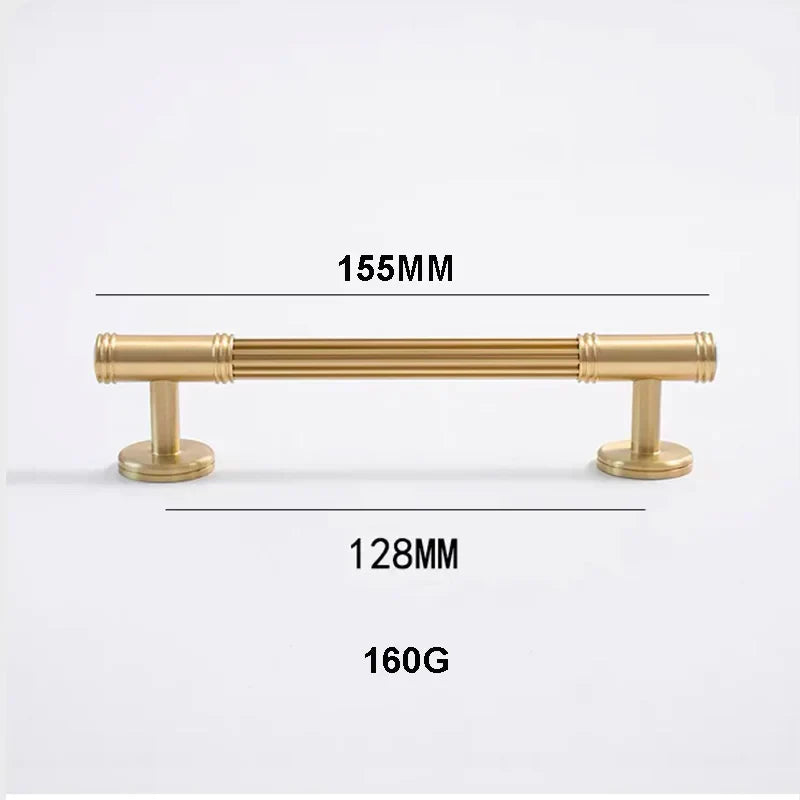 Gold Brass Vertical Linear Cabinet Handles – American-Style Pulls for Wardrobes and Furniture