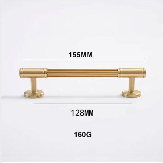 Gold Brass Vertical Linear Cabinet Handles – American-Style Pulls for Wardrobes and Furniture