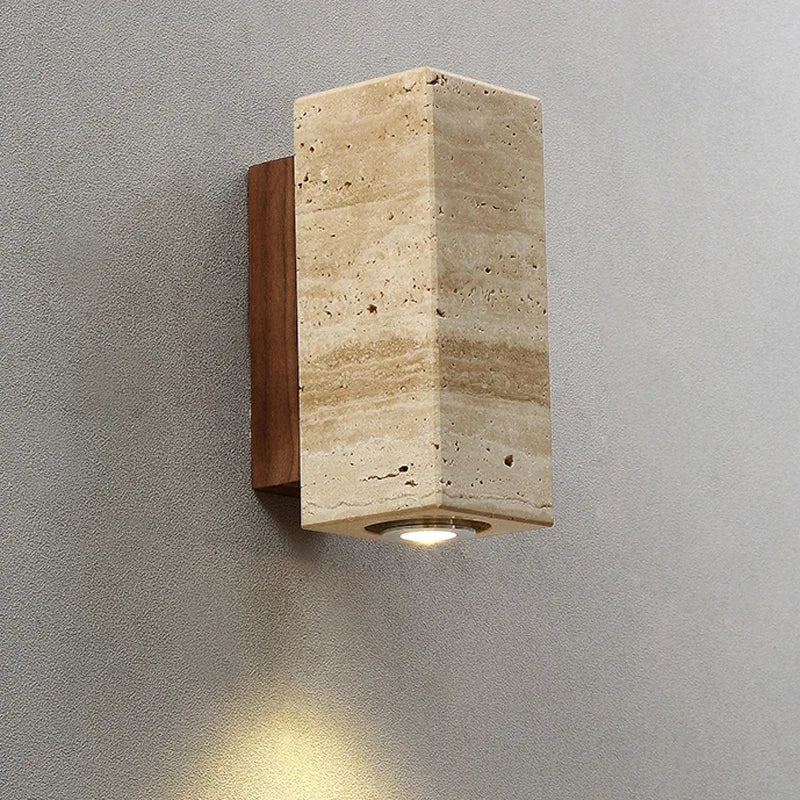 Wabi Sabi Marble Wall Lamp Japanese Bedside Living Room Sconce