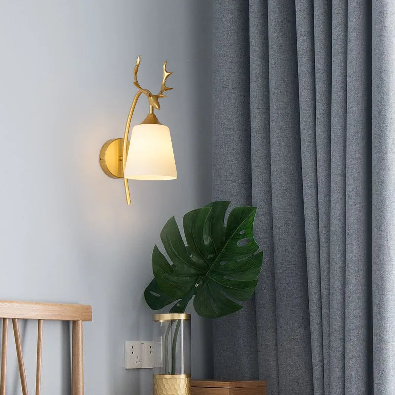 Nordic Antler Wall Lamp Modern Minimalist Bedside Living Room Light