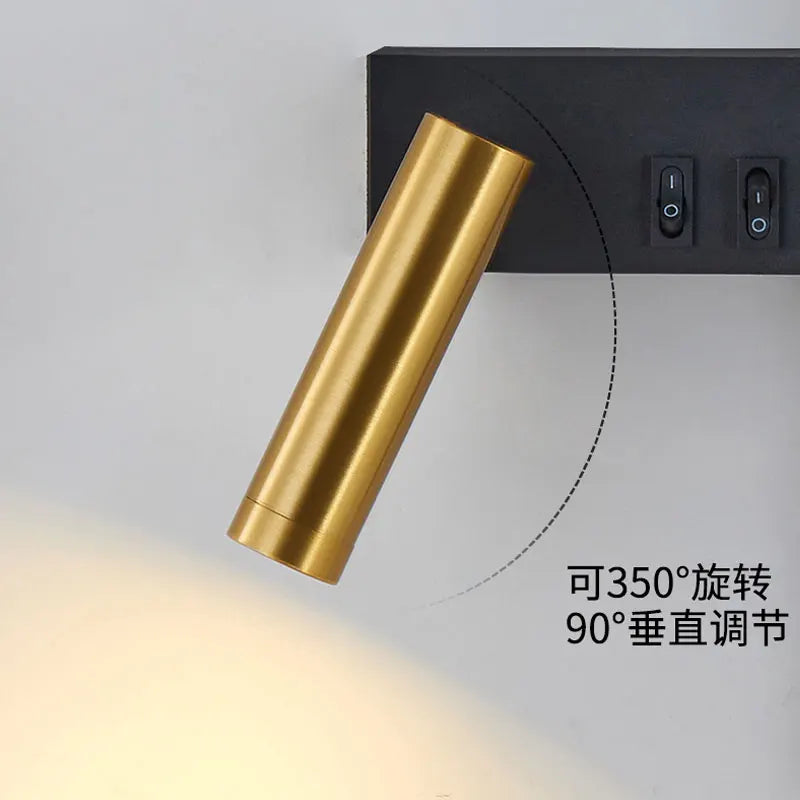 Nordic Modern Wall Lamp Black White Minimalist Bedside Light