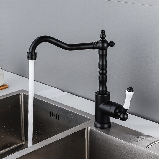 Kitchen Faucets Black Faucets for Kitchen Antique Sink Mixer Single Lever Chrome Sink Mixers Tap Hot Cold Water Crane