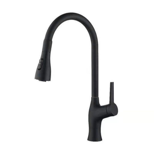 Brass Kitchen Faucets Pull Out Spout Kitchen Mixer Taps Hot Cold Water Accessories Deck Mounted Stream Sprayer Head Black