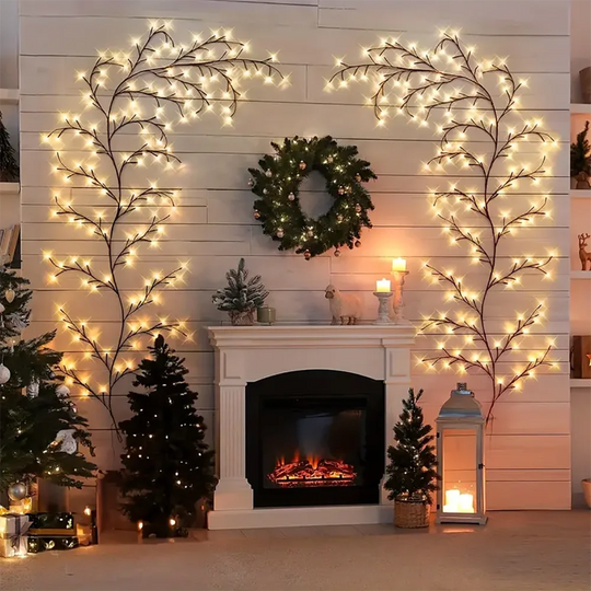 LED Tree Branch Vine Light USB Solar Fairy Lamp Christmas Decor
