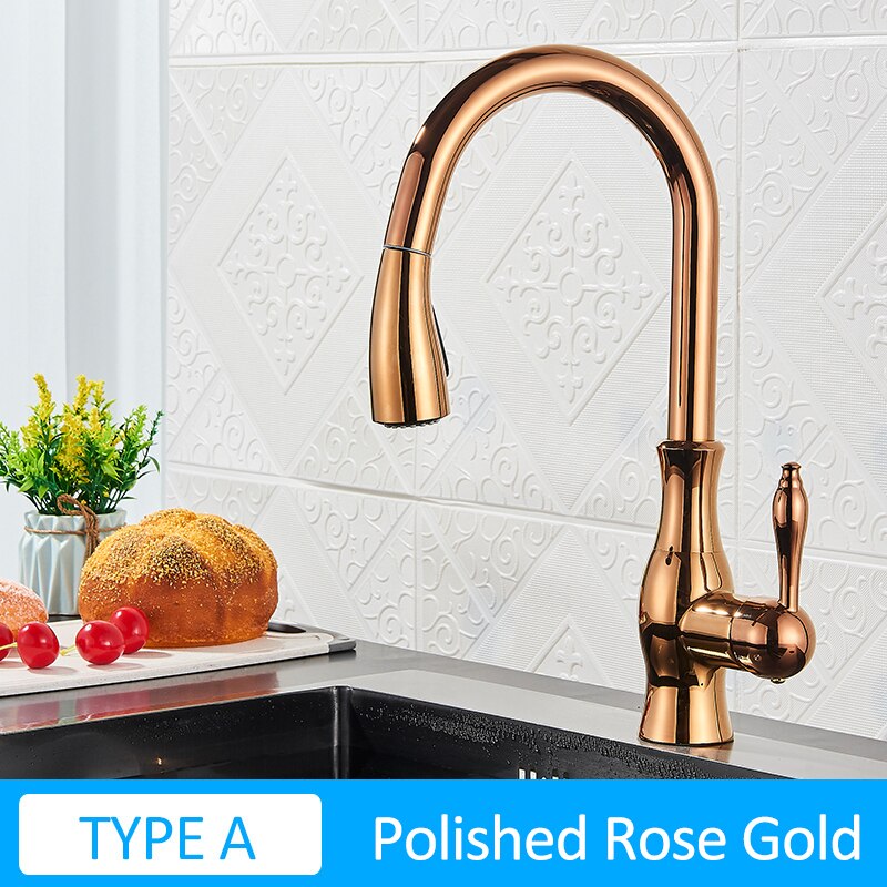 Black Kitchen Faucets Pull Out Kitchen Sink Mixer Tap Single Lever Water Mixer Tap Crane For Kitchen 360 Rotation Mixer