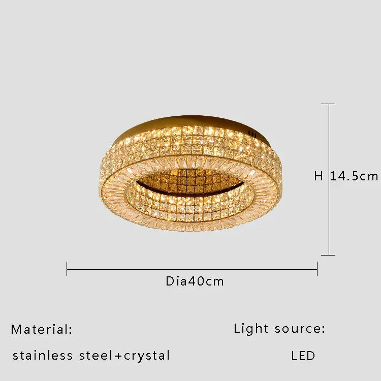 Modern Two-Tier Crystal Ceiling Light for Bedroom & Living Room