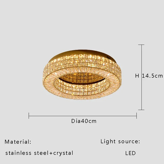 Modern Two-Tier Crystal Ceiling Light for Bedroom & Living Room