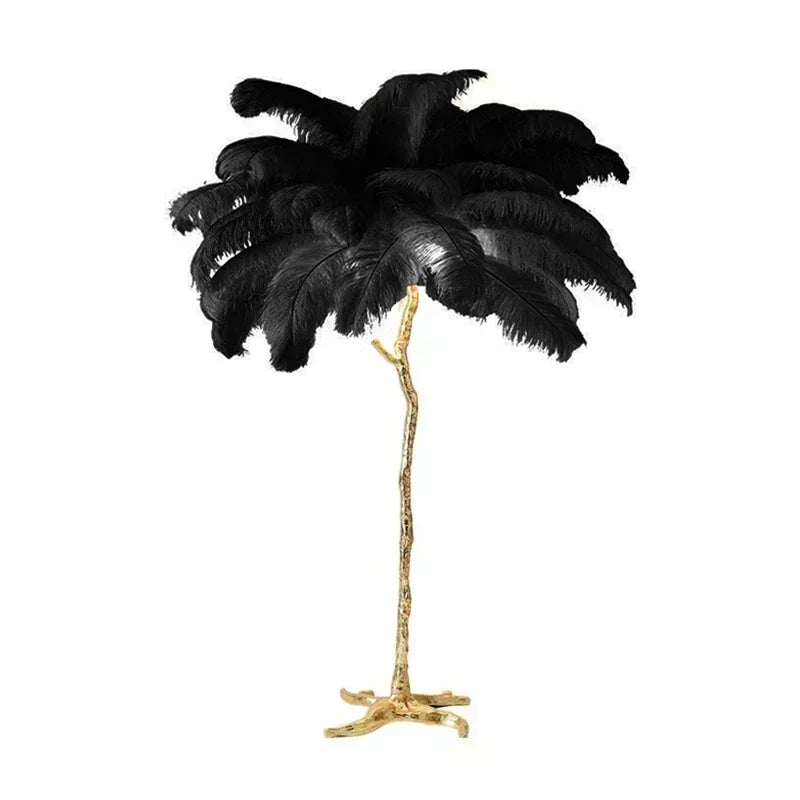 Lily Nordic Feather LED Floor Lamp – Luxury Ostrich Standing Light