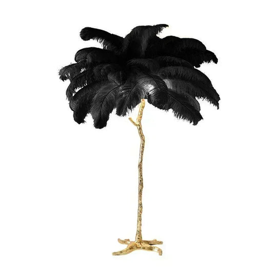 Lily Nordic Feather LED Floor Lamp – Luxury Ostrich Standing Light