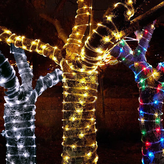 Solar LED Rope String Lights Outdoor Garden Wedding Balcony Decor