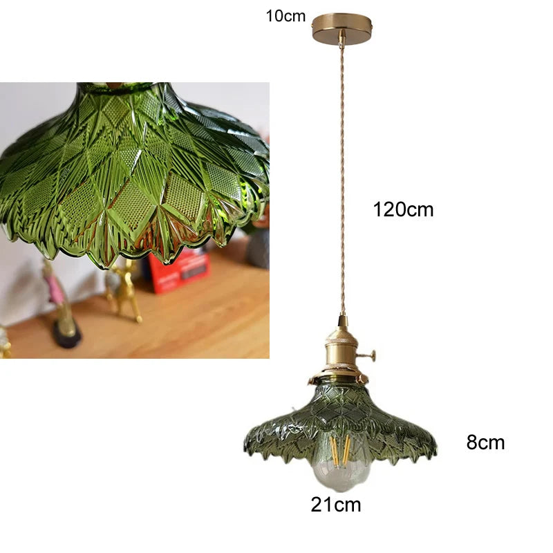 Seraphina – Green Glass Pendant Light for Kitchen Island, Dining, and Home Décor