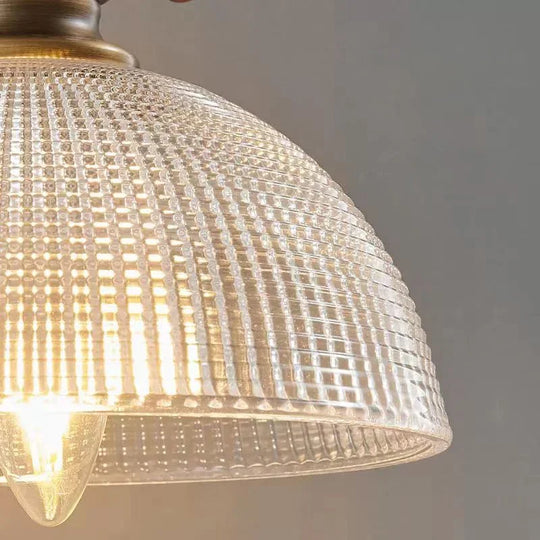 American Vintage Wall Lamp with Old Copper Finish and Clear Glass Shade