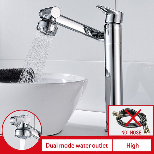 Faucet Bathroom Basin Tap Sink Mixer Black Golden Single Handle Washbasin Rotary Water Saving Hot And Cold Stainless Steel Shower