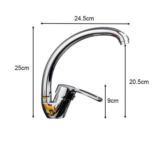 Polished Kitchen Basin Faucet Cold and Hot Chrome Black 360 Rotating Single Handle Torneira Home Deck Mounted Water Mixer Tap