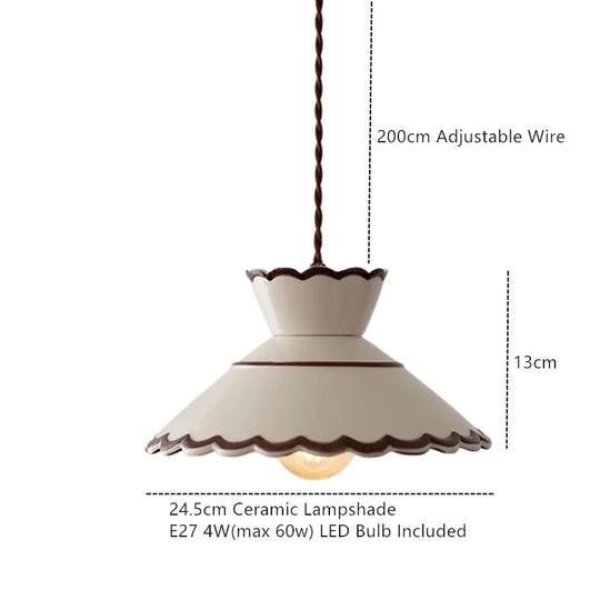 Hand-Painted Ceramic Pendant Light for Dining & Living Room