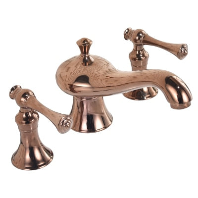 New Basin Faucet Bathroom Widespread Three Holes 8 Inch Brass water Mixer Tap Gold Black Basin Water Sink Mixer crane