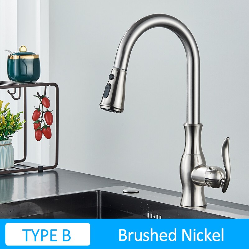 Black Kitchen Faucets Pull Out Kitchen Sink Mixer Tap Single Lever Water Mixer Tap Crane For Kitchen 360 Rotation Mixer