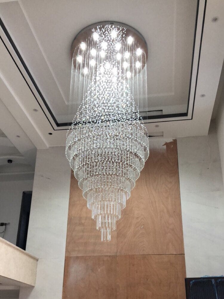 Abigail Modern Crystal Stair Ceiling Chandelier - Luxurious Illumination