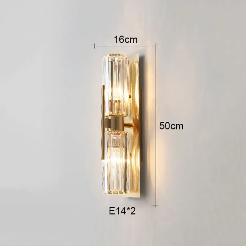 Luxury Crystal Wall Lamp Postmodern LED Sconce for Bedroom Living