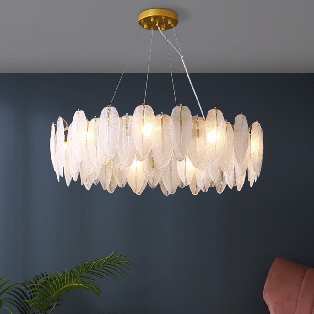 Yliana Feather Glass Ceiling Chandelier