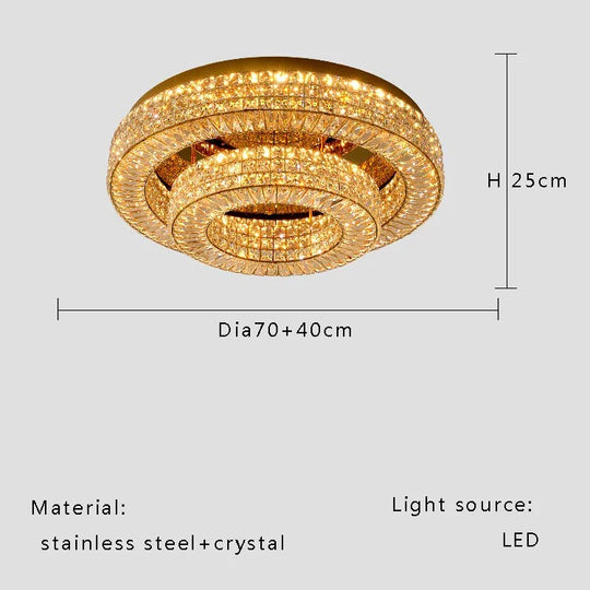 Modern Two-Tier Crystal Ceiling Light for Bedroom & Living Room