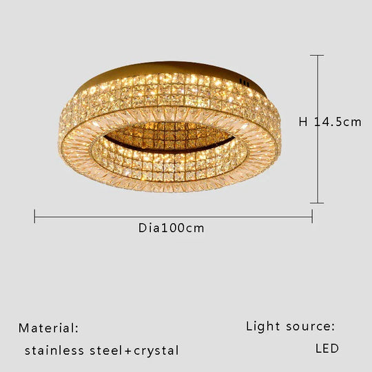 Modern Two-Tier Crystal Ceiling Light for Bedroom & Living Room