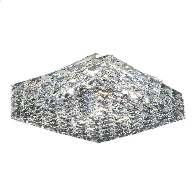 Modern Square Crystal LED Ceiling Light Luxury Bedroom Living Room