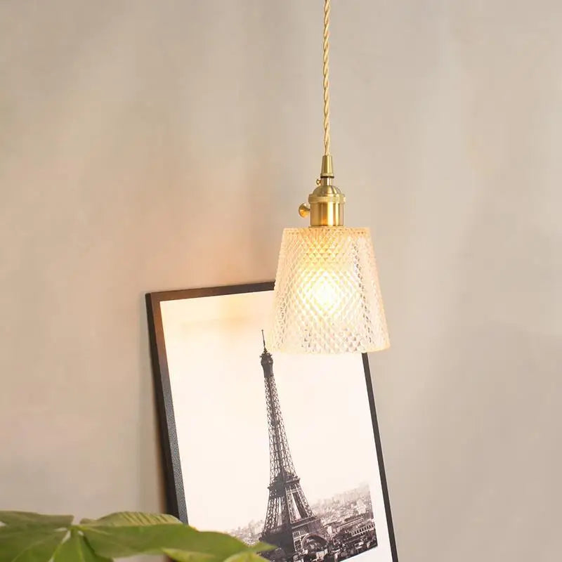Marcellus – Vintage Nordic Argyle Glass Pendant Light for Dining Room, Kitchen, Bedroom, and Décor
