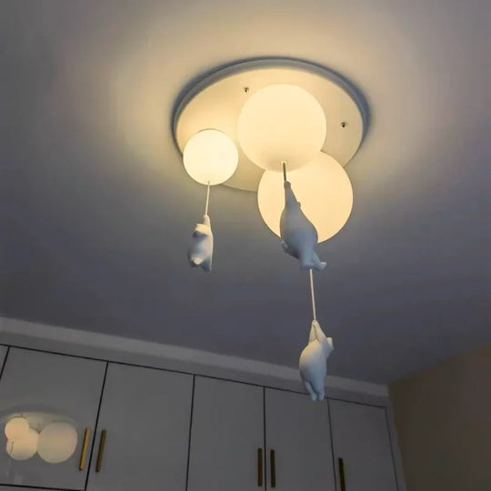 Bear Pendant Light - Whimsical Nordic Children's Room Pendant Light